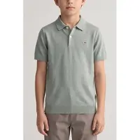 Gant Teen Boys Shield Knitted Ss Polo Ceramic Grey Größe: 146 | Hemden Outlet | kids | Grau