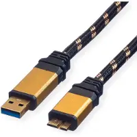 Roline GOLD USB 3.2 Gen 1 Kabel, USB A - Micro B, ST/ST, Retail Blister, 2 m