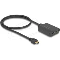 DeLOCK HDMI Splitter 1 x HDMI in zu 2 x HDMI out 4K 60 Hz mit Downscaler, HDMI, HDMI, 3840 x 2160 Pixel, Schwarz, Kunststoff, 4K Ultra HD