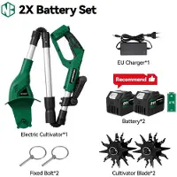 StarTech.com Elektrische Gartenfräse - Bodenhacker Kultivator - 21V akkubetrieben - 4,5Ah Akku enthalten - kompatibel mit Makita 21V Akkus - klappbar - EU-Stecker 100–240V