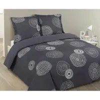 Trankielo – Bettwäsche-Set, Grau – Bettbezug 140 x 200 cm mit Kopfkissenbezug 65 x 65 cm – 100% Baumwolle