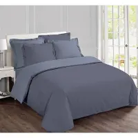 Trankielo – Bettwäsche-Set, 100% Baumwolle – 1 Bettbezug 200 x 200 cm + 2 Kopfkissenbezüge 65 x 65 cm, grau und perlgrau
