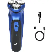 StarTech.com Elektrischer Rasierer für Herren - Rotationsrasierer - Nass- und Trockenrasur - Wasserdicht - Dreifachklinge - Wiederaufladbar - 85 Min. Laufzeit - Blau