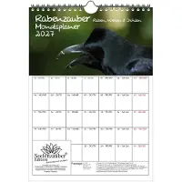 Seelenzauber GmbH Rabenzauber Raben, Krähen und Dohlen Planer DIN A4 Kalender für 2027 - Geschenkset Inhalt: 1x Kalender, 1x Weihnachtsanhänger (insgesamt 2 Teile)