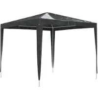 Selius Partyzelent für den Außenbereich - 2,5 x 2,5 Meter, Anthrazitfarbe - 90 g/m² Polyethylen - Stahlrahmen - Zelt für Gartenpartys