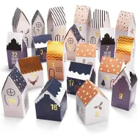 Merkloos Set mit 24 Bausätzen für selbst gestaltete Adventskalender-Häuschen