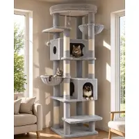 Merkloos Katzenbaum mit 2 n Häusern und Kratzstange für große Katzen