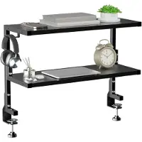 OEM Schreibtisch-Organizer 61 cm, 2 Ebenen, Schwarz, Klemmbefestigung