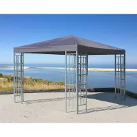 Selius Pavillon, 3x3 Meter, Anthrazitfarben – Wasserdichtes Polyesterdach – Für Garten und Veranstaltungen