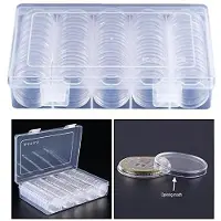 Merkloos Set mit 100 transparenten Münzbehältern, 30 mm Durchmesser