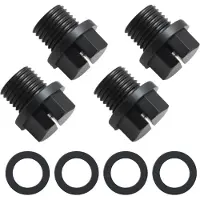 Merkloos Set mit 4 schwarzen Poolstöpseln mit Dichtungsringen