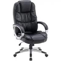 Selius Ergonomischer Bürostuhl, Kunstleder, Schwarz – Neigung bis 120 Grad – Höhenverstellbar – Kompakte Größe