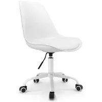 Merkloos Bürostuhl Drehstuhl Schreibtischstuhl - Skandinavisch - Höhenverstellbar - Weiß - 45 bis 58 cm Sitzhöhe