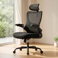 Merkloos Bürostuhl Schreibtischstuhl Ergonomischer Bürostuhl - 2D-Kopfstütze - 2D-Lendenstütze - Belastbar bis 136 kg - Mit klappbaren 3D-Armlehnen - Mit 8 cm Sitzpolster