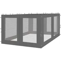 Selius 4 Seitenteile mit Moskitonetz für ein Pavillon, 3x3 Meter, anthrazitfarben