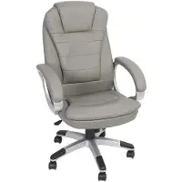 Merkloos Ergonomischer Bürostuhl Gaming Stuhl Schreibtischstuhl - Grau - Kunstleder - Mit Armlehnen - Belastbar bis 120 kg