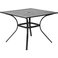 Selius Gartentisch / Balkontisch - Schwarz, quadratisch, 94 x 94 cm - Kohlenstoffstahl, wasserdicht