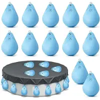 Selius 12 Stück Poolabdeckungs-Gewichte mit Wasserbeutel, 34 x 23 cm, kältebeständiges PVC