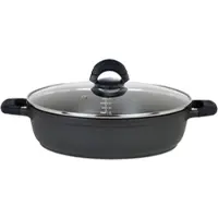 GSW Bräter "SilcoGuss noir", schwarz, Ø:24cm, Töpfe, Bräter, Induktion, incl. Literskala