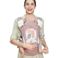 Markenlos Babytrage mit Hüftgurt und Kopfstütze, mit 3 Saugnapfverlängerungen (Babytrage, faltbar, rosa)