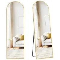 BellaFurn Gebogener Passspiegel | Hellgold | 40x150 cm
