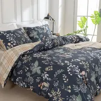 Merkloos 3-teiliges Mikrofaser-Bettwäsche-Set mit Blumenmuster