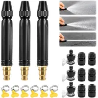 Merkloos Set mit 3 Hochdruck-Gartenschläuchen mit universalem Anschluss