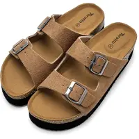 Merkloos Damenschuhe, bequeme Hausschuhe/Clogs mit geschlossenem Zehenbereich, Dunkelkhaki, Größe 42 EU