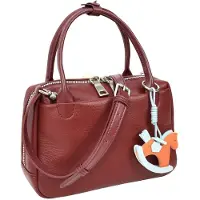Merkloos Dames Mini-Handtasche – Bordeauxfarben mit Pferdeanhänger