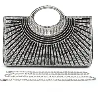 Merkloos Glitzer-Abendtasche mit Strasssteinen für Hochzeit und Festlichkeiten