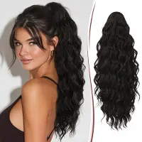 Merkloos 50 cm langer Zopf-Extension mit Locken und Wellen