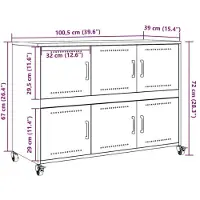 vidaXL Sideboard Senfgelb 100,5x39x72 cm Stahl