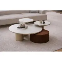 AEA Moderner Tisch-Set Designer Couchtisch Edle Beistelltisch 3tlg