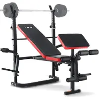 Merkloos Multifunktionale Trainingsbank Kraftstation Fitnessgerät - Klappbar - Beinstrecker - Belastbar bis 120 kg