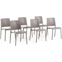 Merkloos Stapelstuhl Gartenstuhl Terrassenstuhl - Polypropylen mit Glasfaser - 44 x 52 x 81,5 cm - 6er Set - Für Terrasse und Balkon