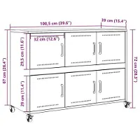 vidaXL Sideboard Anthrazit 100,5x39x72 cm Stahl