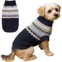 Merkloos Gestrickter Hundemantel mit Kragen für kaltes Wetter