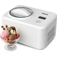 Heinner HICM-150WHYG, Kompressor Eismaschine, 1,5 l, 1 Becken, Weiß, LED, Tasten