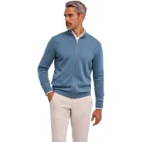 Falke Strickjacke "Pure Merino Wool", Herren, Gr. M, blau (cypress (7673)), Strickjacken Strickjacke