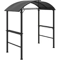 Selius Gartenpavillon, Dunkelgrau - 233 x 110 x 235 cm - Stahlrahmen