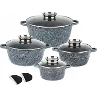 Elitehoff Marmorgeschirr Set Grau 8-teilig Induktion