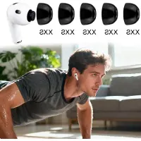 Markenlos Bequeme Memory Foam Ohrstöpsel für AirPods Pro 3 - Ersatz-Ohrpolster und Zubehör für optimale Klangqualität (Schwarz/XXS)