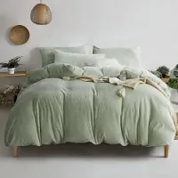Sonstiges Plüsch Bettwäsche Set 200x220cm Grün mit 2 Kissenbezügen 80x80cm Reißverschluss