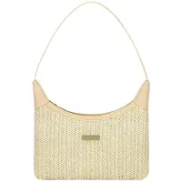 Merkloos Damen Schultertasche aus Stroh, Vintage Hobo-Tasche