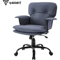 Selius Bürostuhl, Blau - Ergonomisch, 10 cm dickes Sitzkissen - Metallrahmen - Für Erwachsene - Drehstuhl