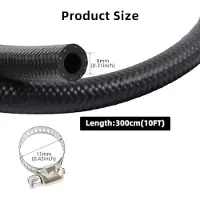 Markenlos 3 Meter Kraftstoffschlauch mit 8 mm Innendurchmesser und 5 Schlauchschellen für Rasenmäher, Autos und kleine Motoren