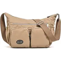 Markenlos Damen Crossbody Tasche, lässige Umhängetasche mit mehreren Fächern, wasserdichte Nylon-Handtasche für Reisen