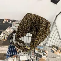 Markenlos Leopard Schultertasche und Shopper in Macchiato Farbe, große Canvas Tasche mit Reißverschluss für den täglichen Gebrauch