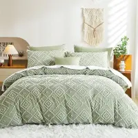 Benza Ibenzoa Mikrofaser-Bettwäsche-Set – Grün, wendbarer Bettbezug 80×200 cm + 2 Kissenbezüge 80×80 cm, 100% Mikrofaser, Reißverschluss, hypoallergen