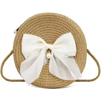 Merkloos Runde Handtasche mit Perlenbesatz, ideal für den Sommer